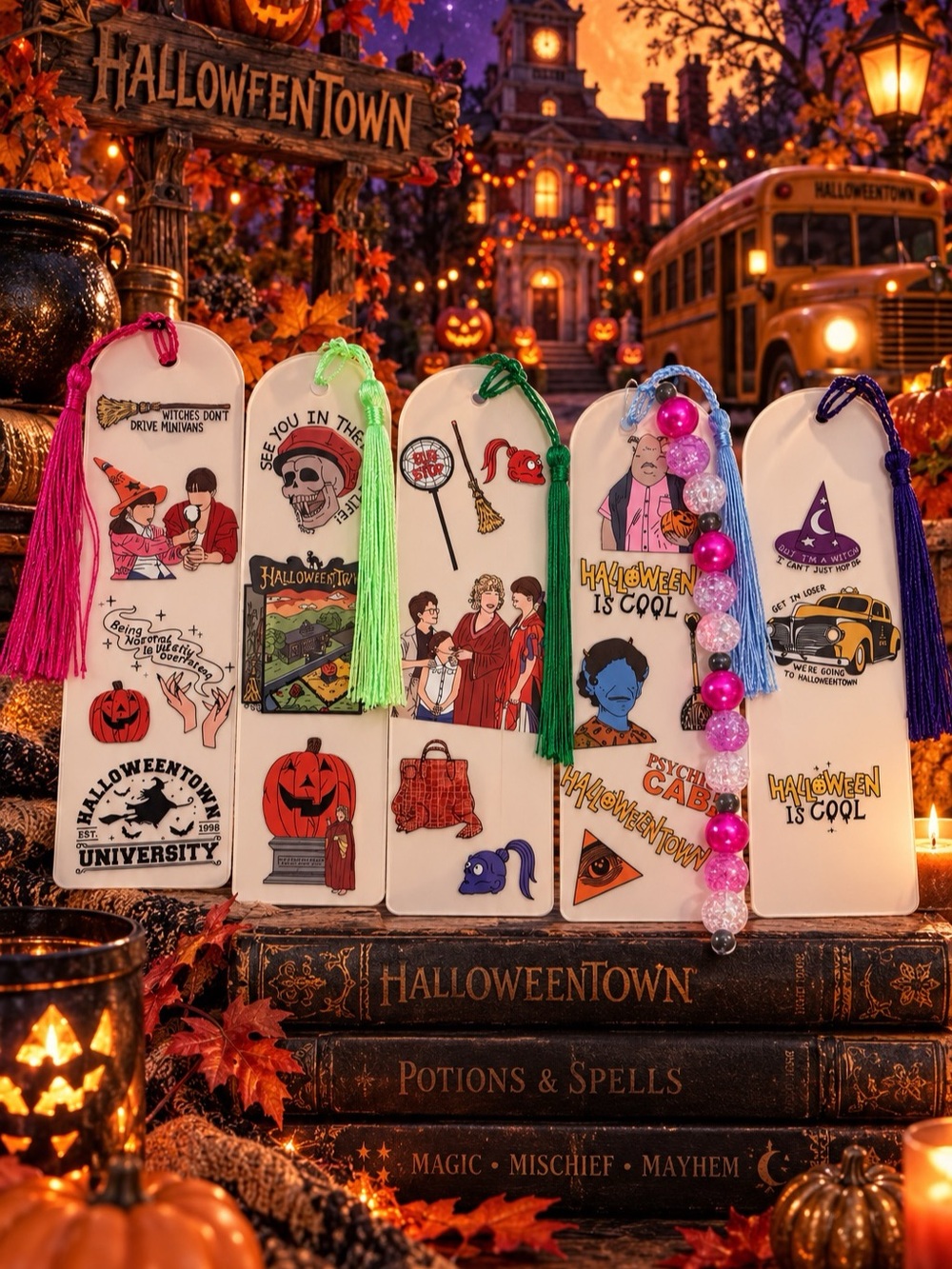 Halloween movie fandom vibes hand crafted bookmarks by me-pick one